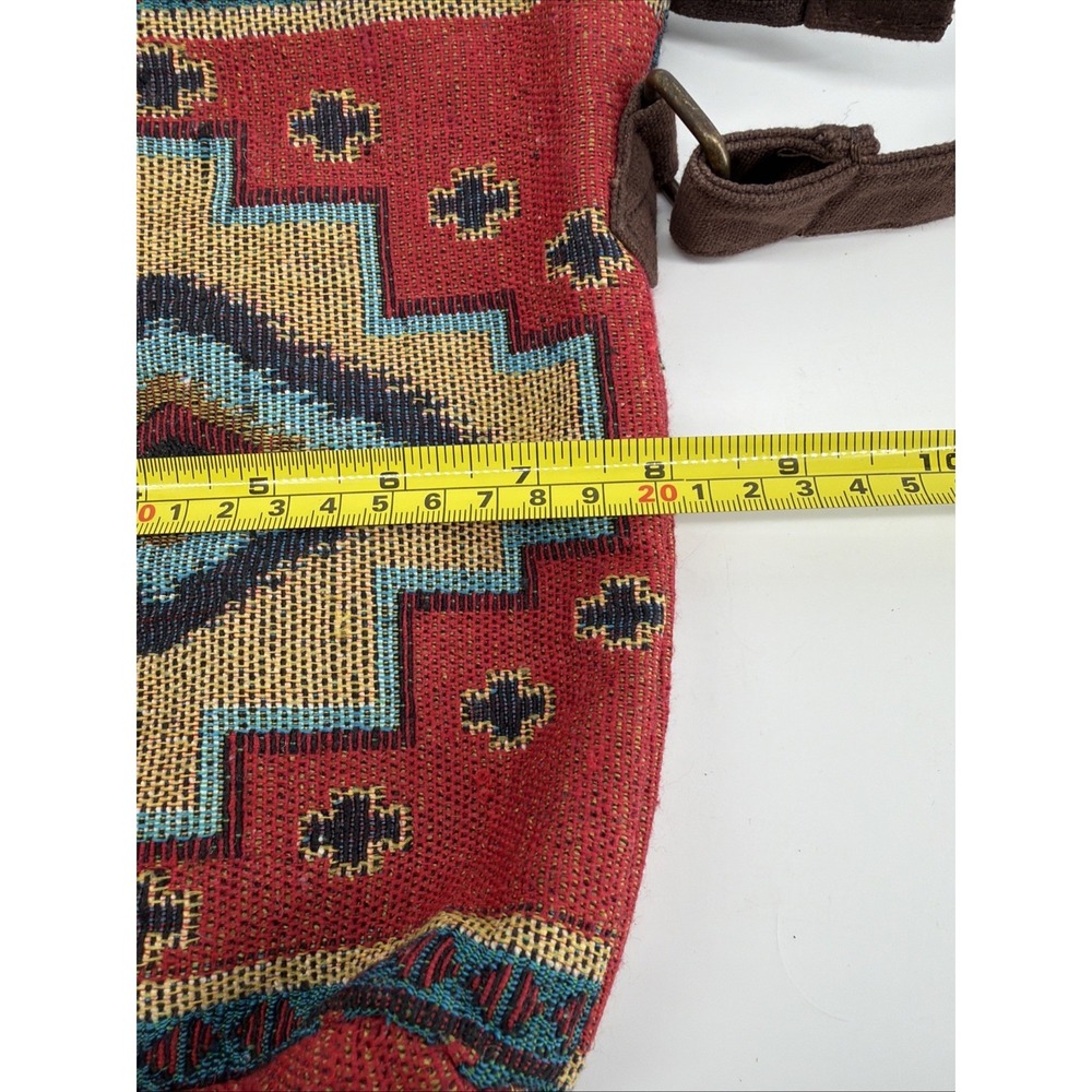 Western Canvas Crossbody Messenger Purse Adjustable Strap Aztec Serape Boho - Picture 7 of 8